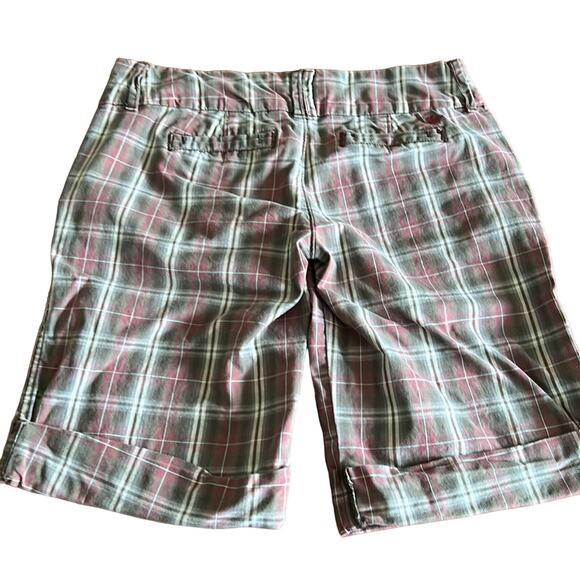 Abercrombie & Fitch Size 0 Plaid Bermuda Shorts with cuffs Preppy Long - Picture 2 of 8